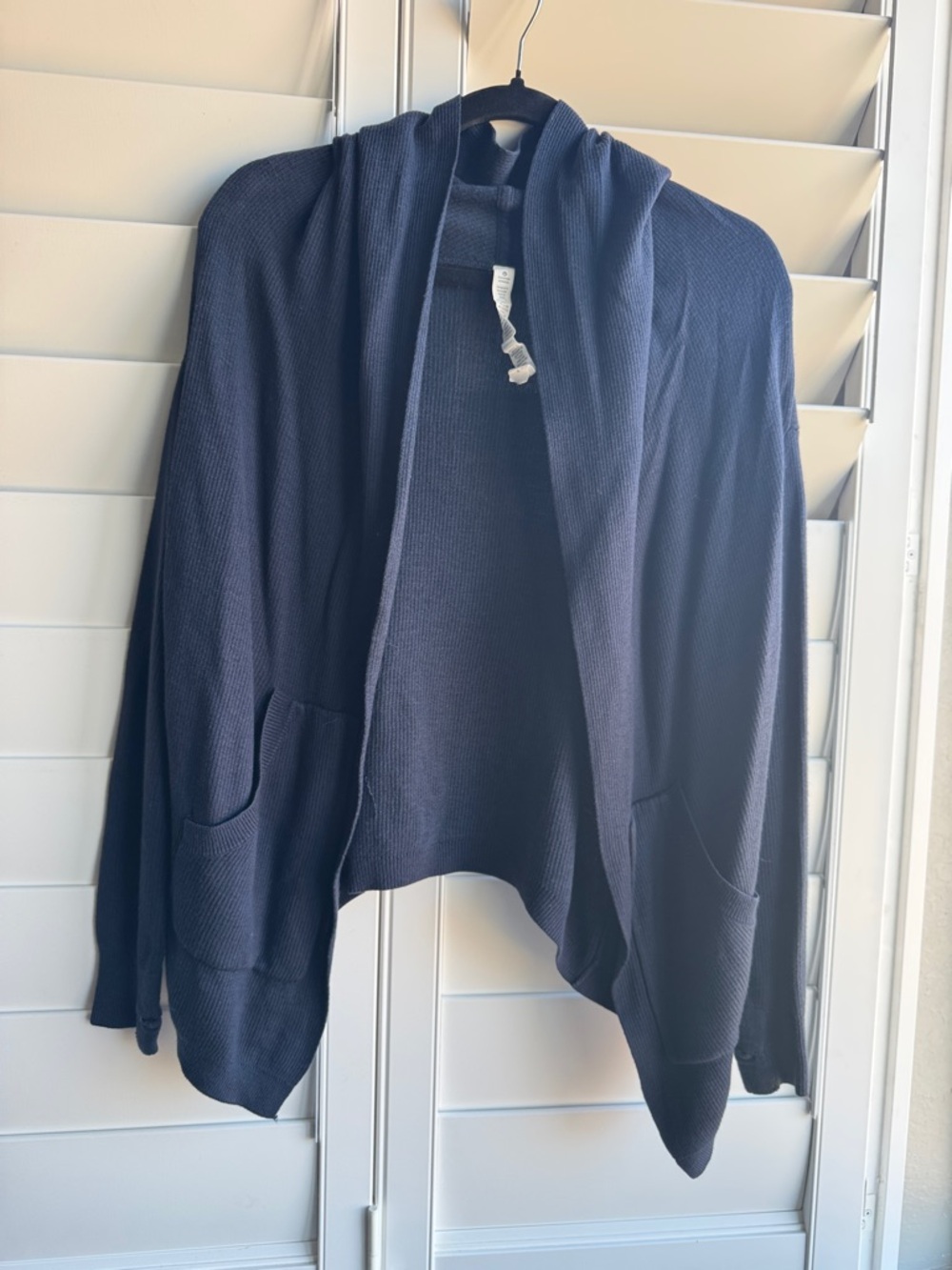 lululemon athletica navy open-front knit cardigan
